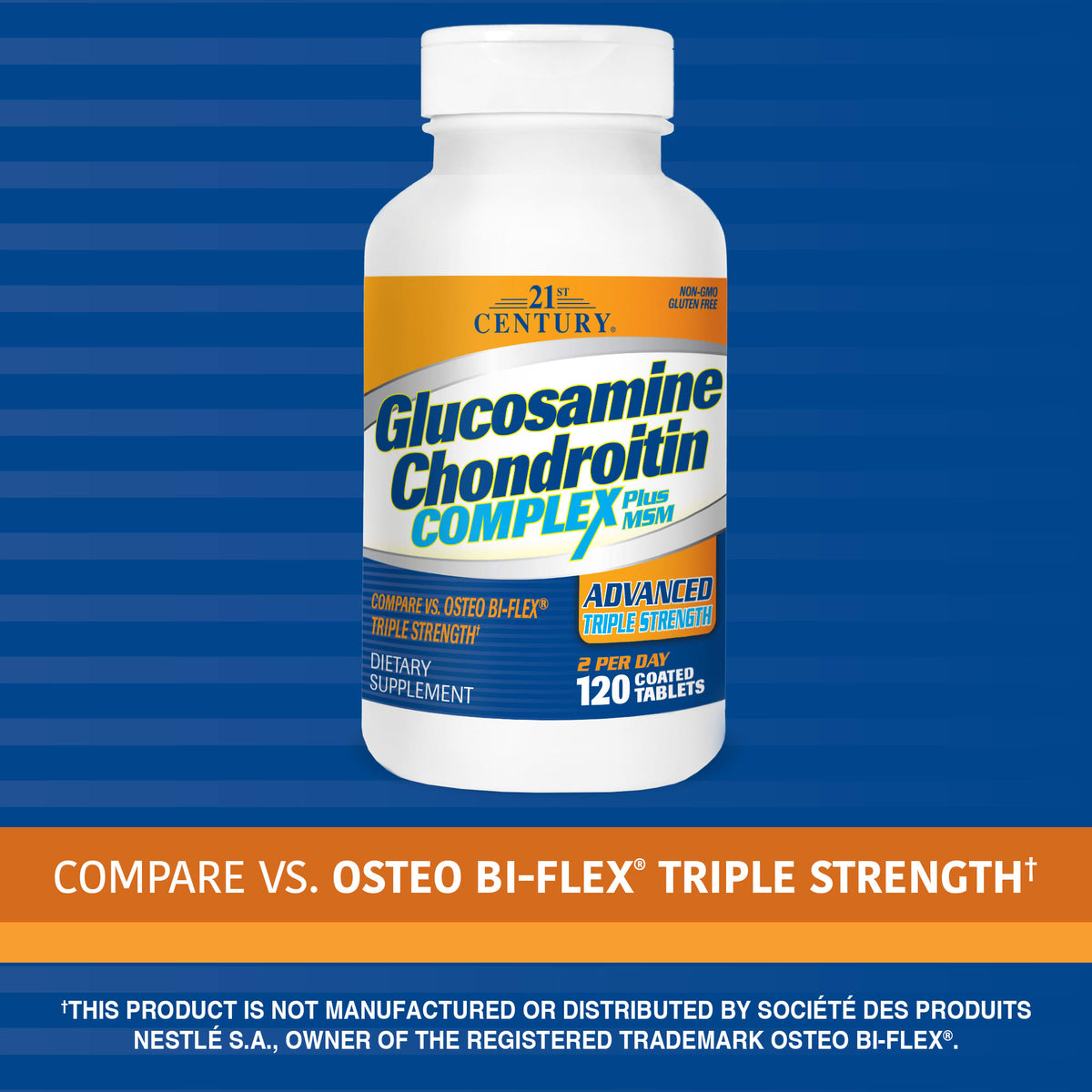 21st Century Glucosamine Chondroitin MSM, Advanced Triple Strength, 120 Tablets - view 4