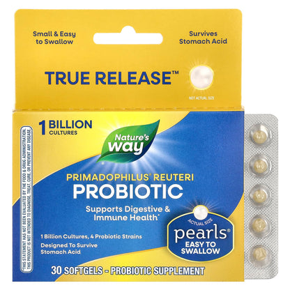 Nature's Way Primadophilus Reuteri Probiotic, 1 Billion CFU, 30 Softgels
