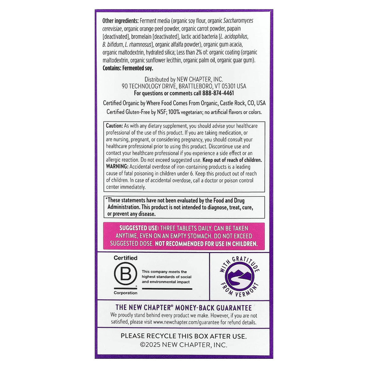 New Chapter Perfect Postnatal Multivitamin, 96 Vegetarian Tablets - view 3