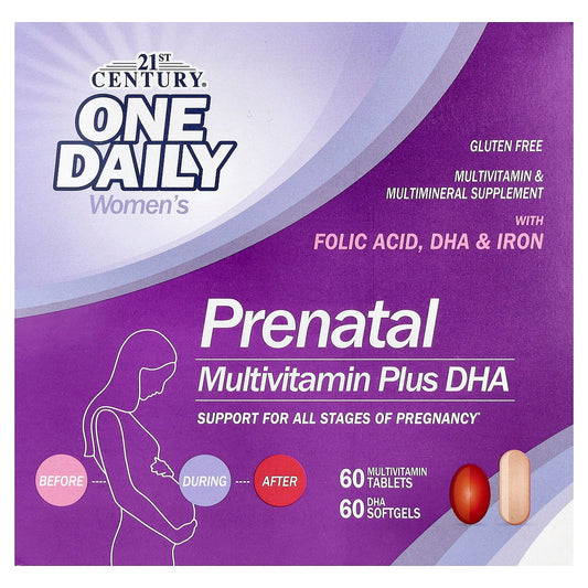 21st Century Prenatal Multivitamin Plus DHA, 2 Bottles, 60 Tablets / 60 Softgels