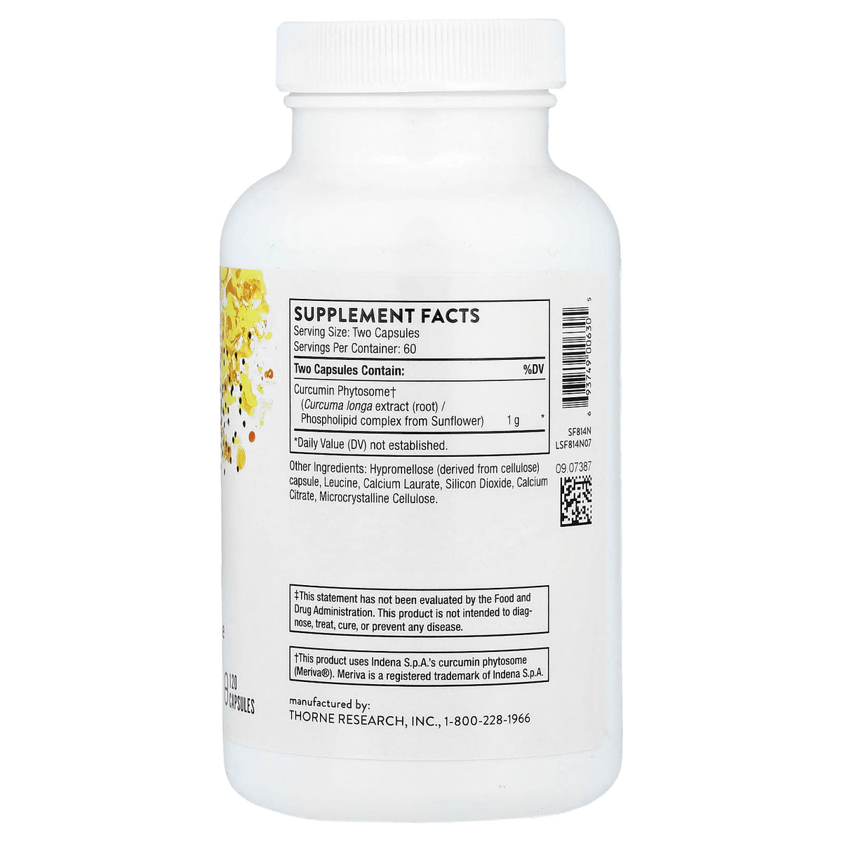Thorne Curcumin Phytosome NSF Certified for Sport, 120 Capsules (500 mg) - view 2
