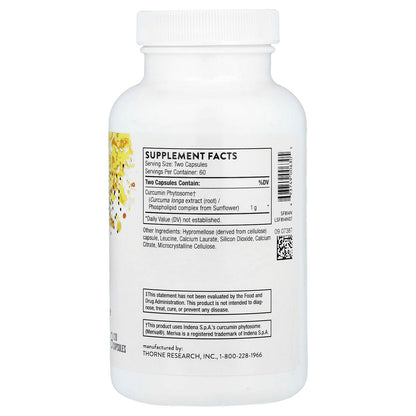 Thorne Curcumin Phytosome NSF Certified for Sport, 120 Capsules (500 mg) - view 2