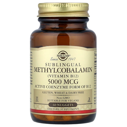 Solgar Sublingual Methylcobalamin (Vitamin B12) 5,000 mcg 60 Nuggets