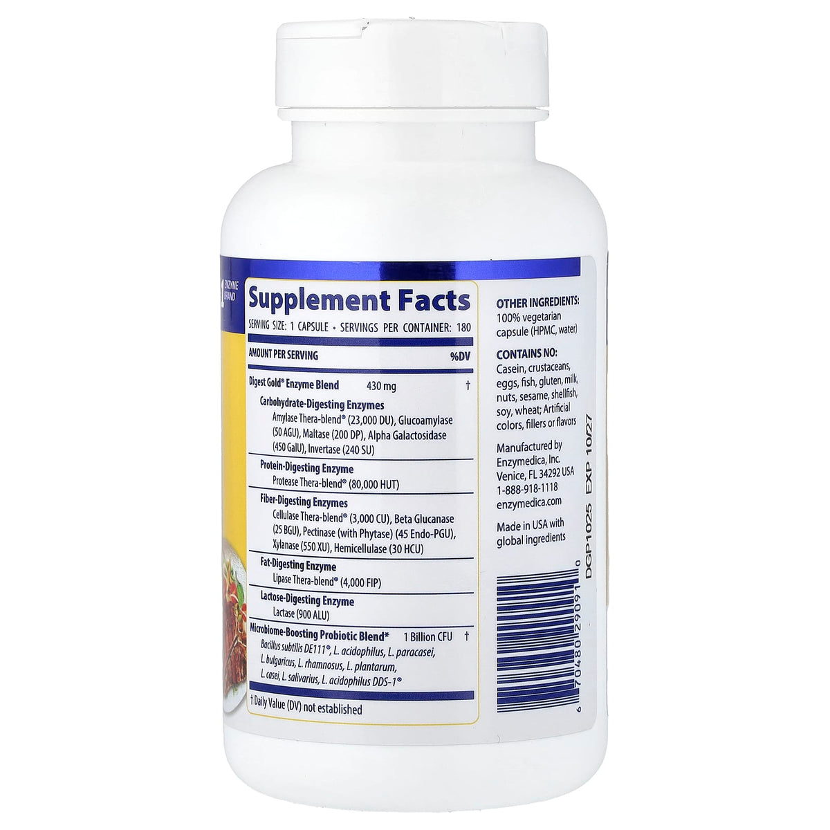 Enzymedica Digest Gold + Probiotics, 180 Capsules - view 2