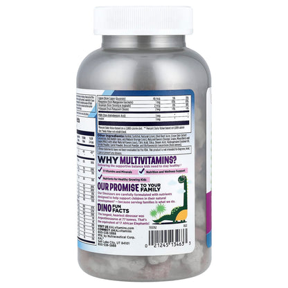 KAL MultiSaurus Kids Multivitamin, Berry, Grape & Orange, 180 Chewables - view 3