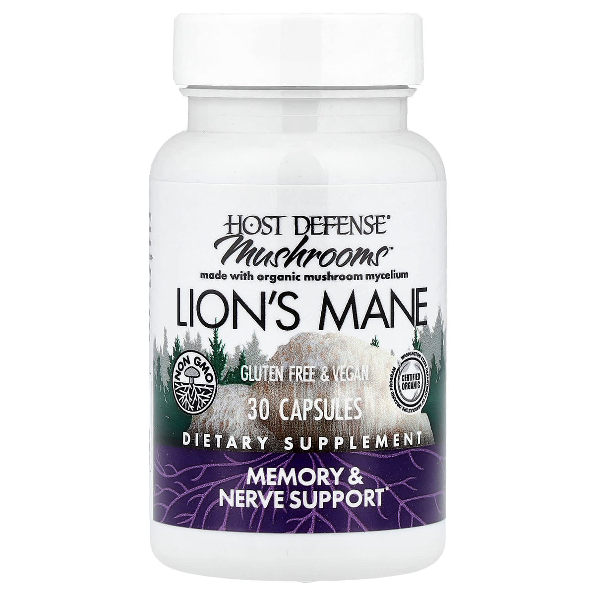 Host Defense Mushrooms Lion's Mane, 30 Capsules (0.5 g per Capsule) - view 3