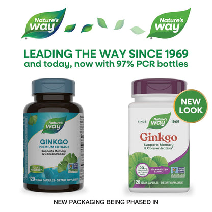 Nature's Way Ginkgo, Standardized Extract, 120 Vegan Capsules - view 3