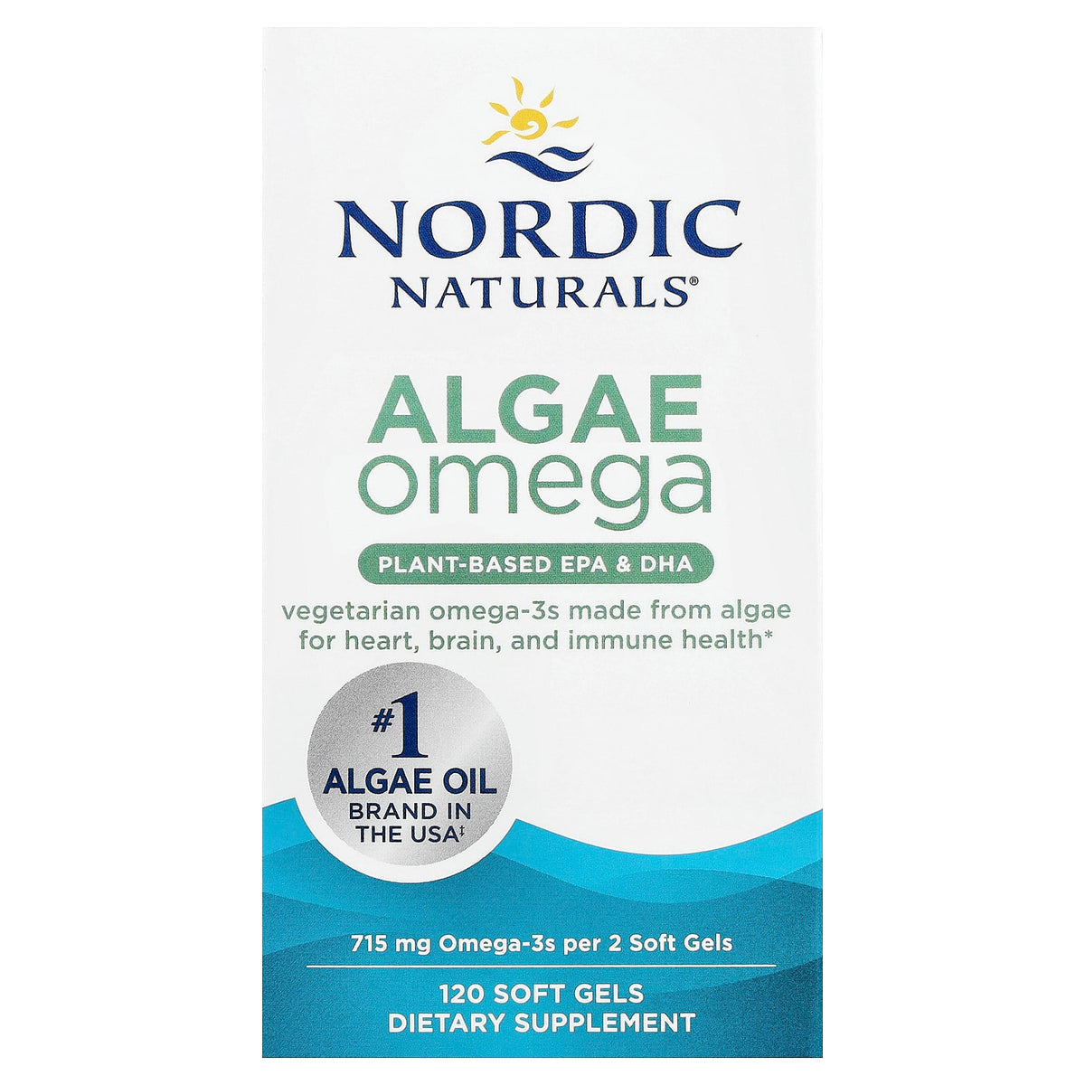 Nordic Naturals Algae Omega, 120 Soft Gels (357.5 mg per Softgel) — product view