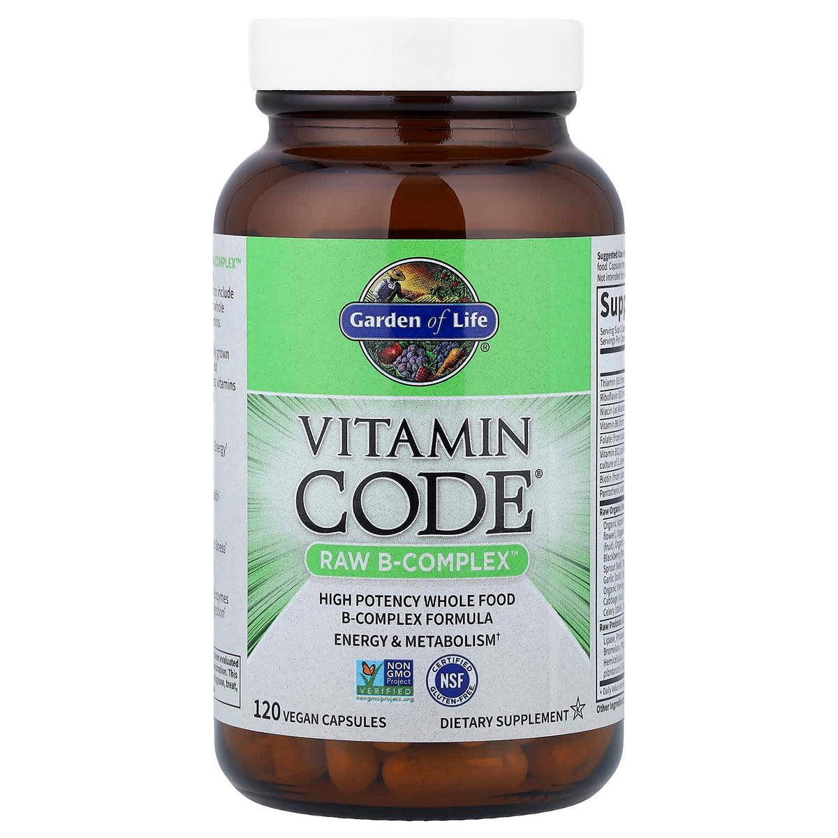 Garden of Life Vitamin Code RAW B-Complex, 120 Vegan Capsules - view 3