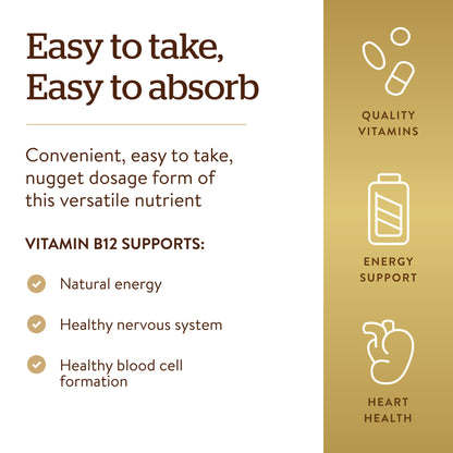 Solgar Vitamin B12 Sublingual 1,000 mcg, 250 Nuggets - view 4