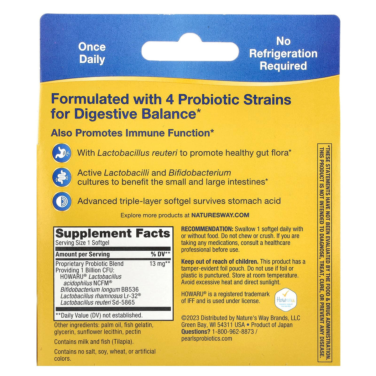 Nature's Way Primadophilus Reuteri Probiotic, 1 Billion CFU, 30 Softgels - view 2