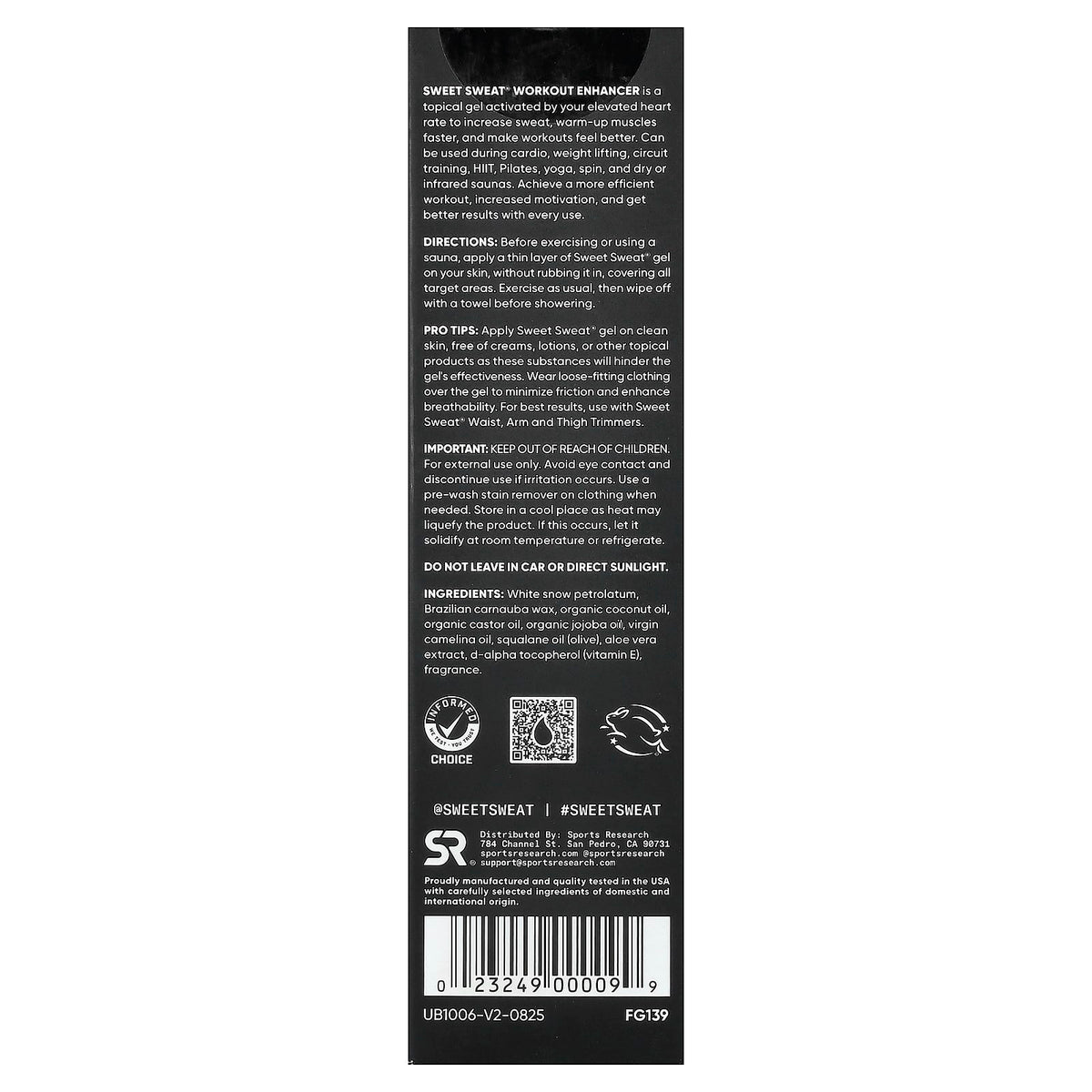 Sports Research Sweet Sweat Workout Enhancer Original 6.4 oz (181 g) - view 2