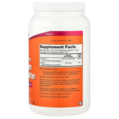 NOW Foods Sodium Ascorbate Powder, 1.36 kg (3 lb) - view 2