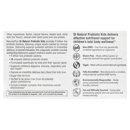 NaturesPlus GI Natural Probiotic Kids Mixed Berry 30 Chewables - view 3