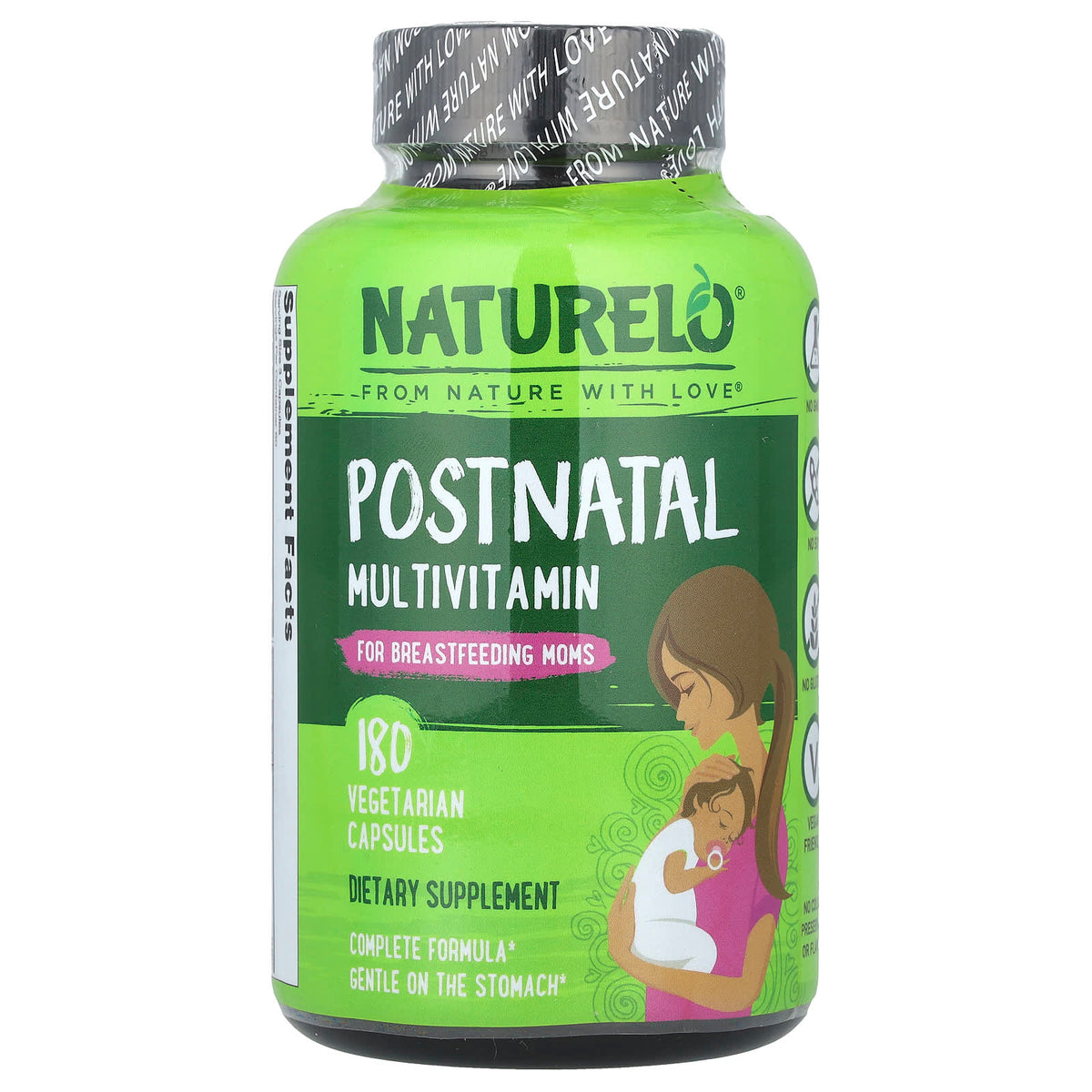 NATURELO Postnatal Multivitamin for Breastfeeding Mums, 180 Vegetarian Capsules
