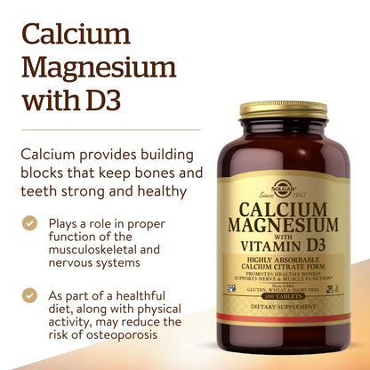 Solgar Calcium Magnesium with Vitamin D3, 300 Tablets - view 5