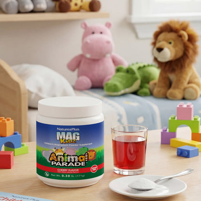 NaturesPlus Animal Parade Mag Kidz Powder, Cherry, 171 g (0.38 lb) - view 5