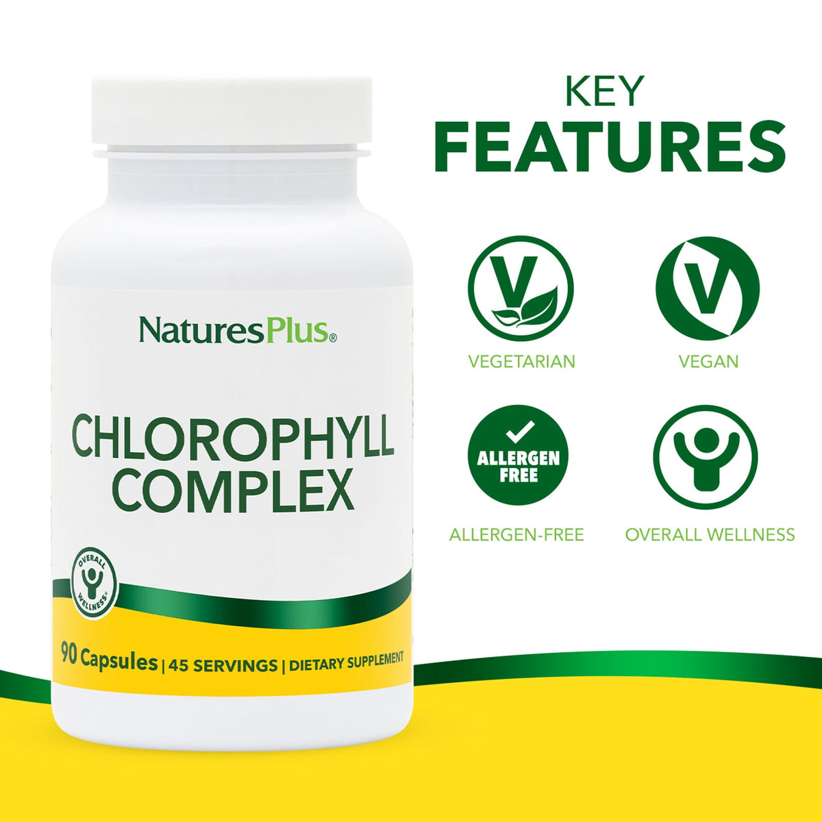 NaturesPlus Chlorophyll Complex, 90 Capsules - view 3