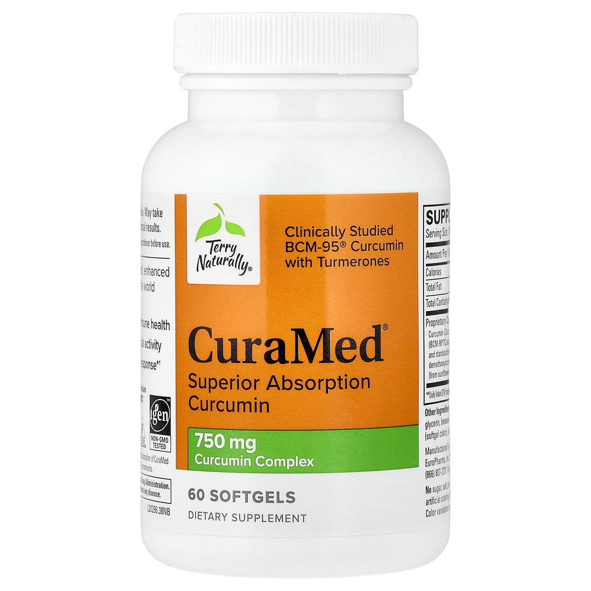 Terry Naturally CuraMed Curcumin, 750 mg, 60 Softgels - view 3