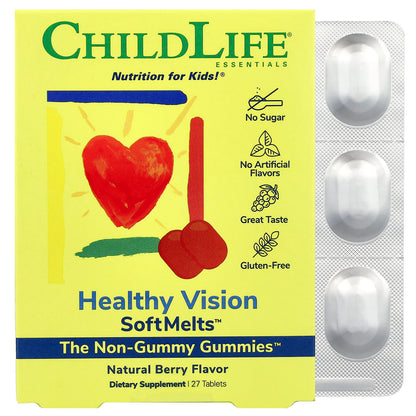 ChildLife Essentials Healthy Vision SoftMelts, Natural Berry, 27 Tablets