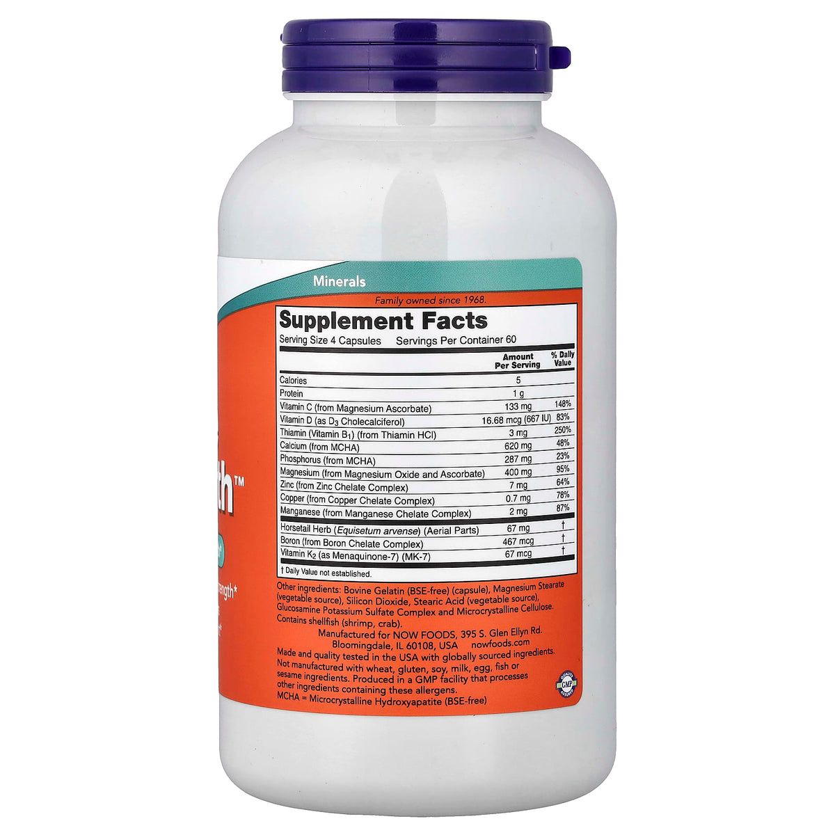 NOW Foods Bone Strength, 240 Capsules - view 2