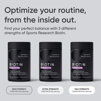 Sports Research Biotin, 10,000 mcg, 120 Veggie Softgels - view 6