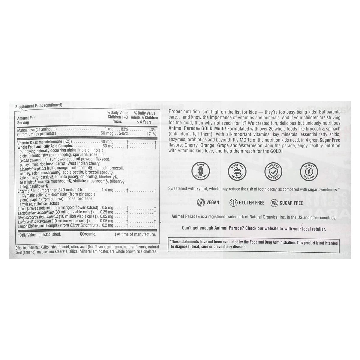NaturesPlus Animal Parade Gold Children's Multivitamin, Watermelon, 120 Tablets - view 3