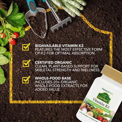 NaturesPlus Source of Life Garden Vitamin K2, 60 Vegan Capsules - view 3