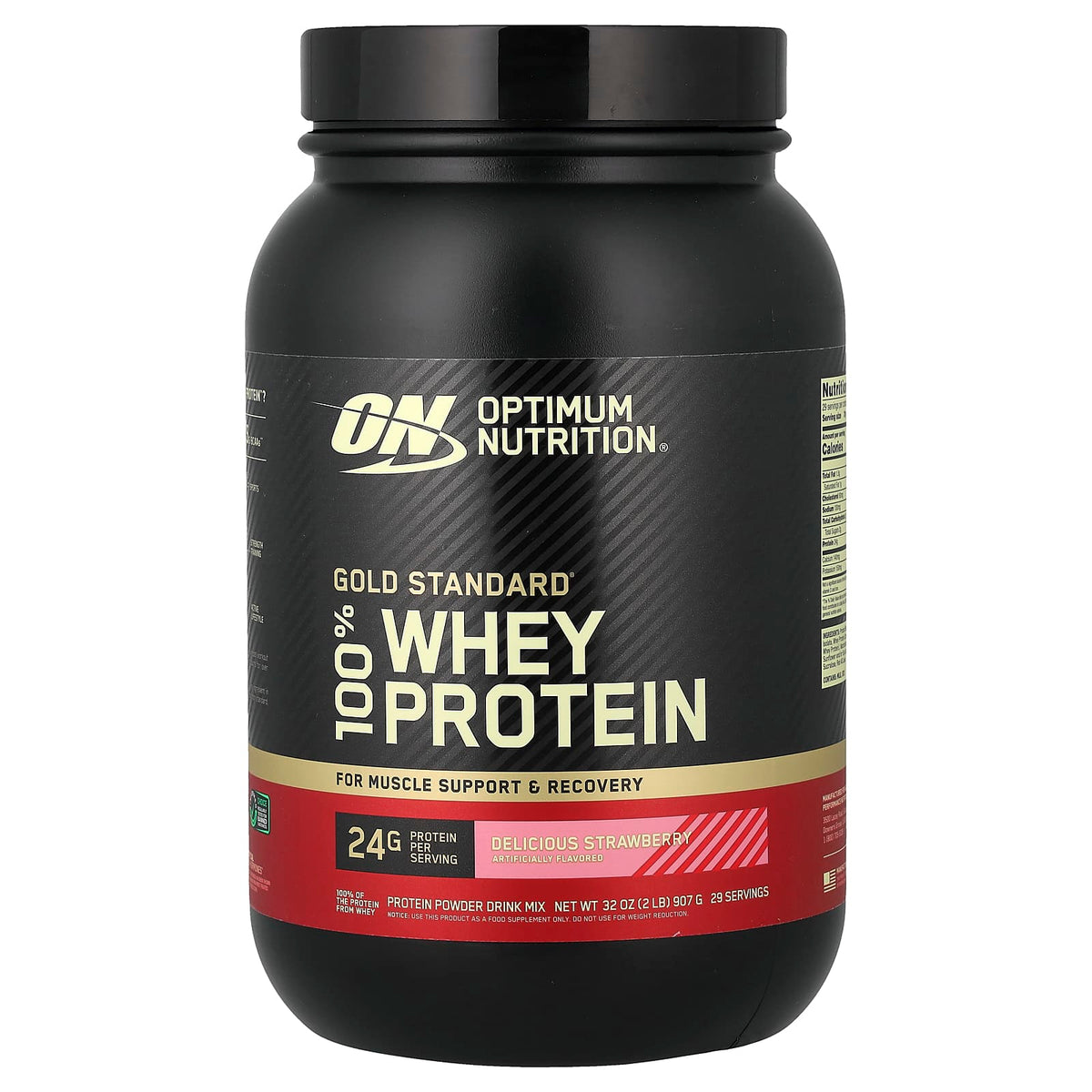 Optimum Nutrition Gold Standard 100% Whey Protein, Strawberry, 907 g (2 lb)