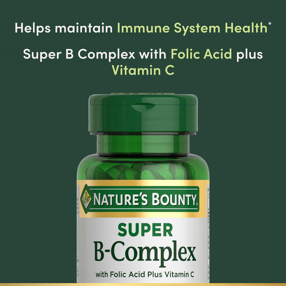 Nature's Bounty Super B-Complex with Folic Acid + Vitamin C, 150 Coated Tablets - view 6