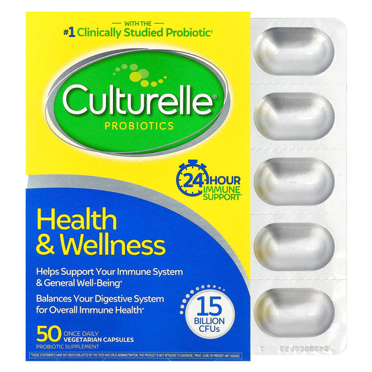 Culturelle Health & Wellness Probiotics, 15 Billion CFUs, 50 Vegetarian Capsules