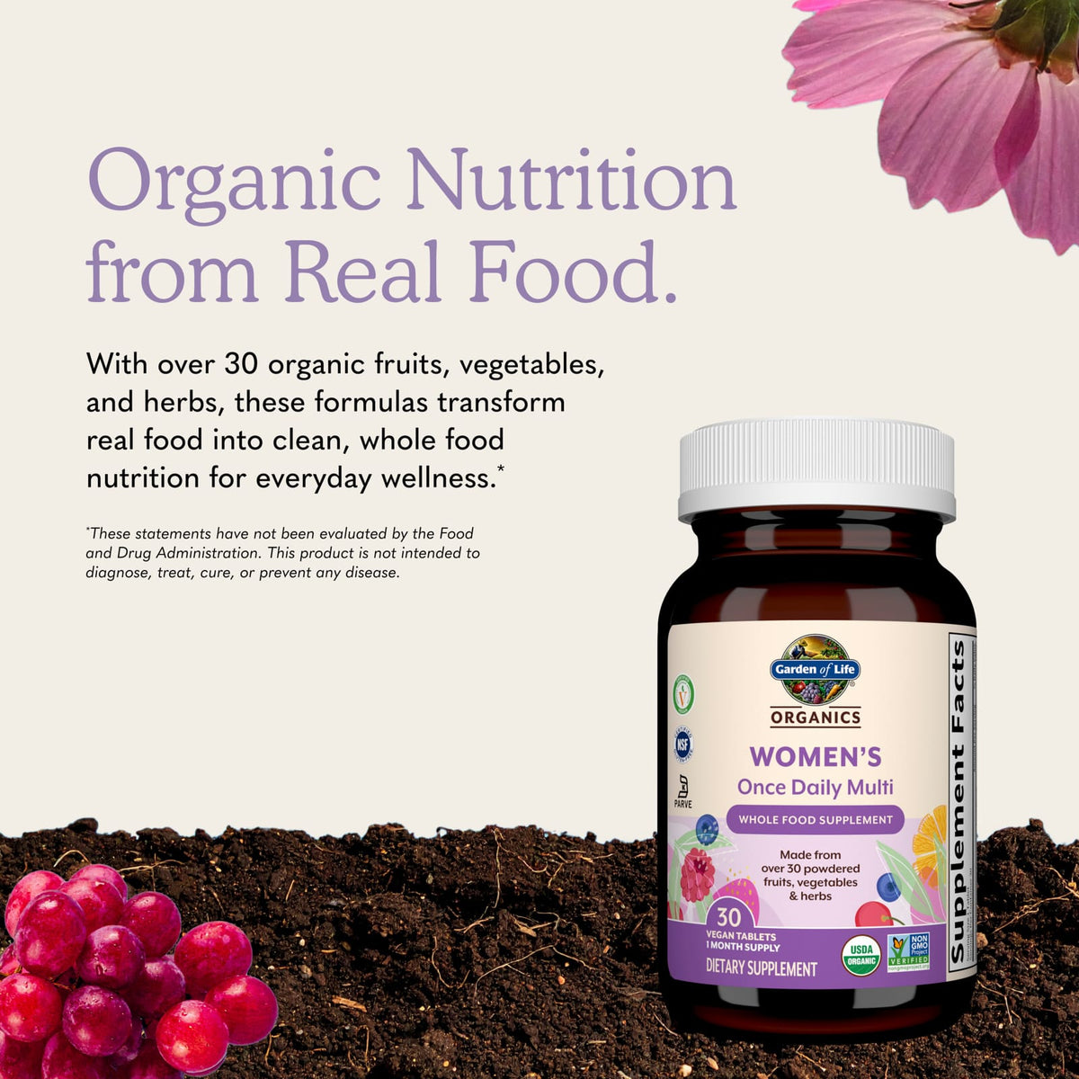 Garden of Life Organics Women's Once Daily Multivitamin, 30 Vegan Tablets - view 5