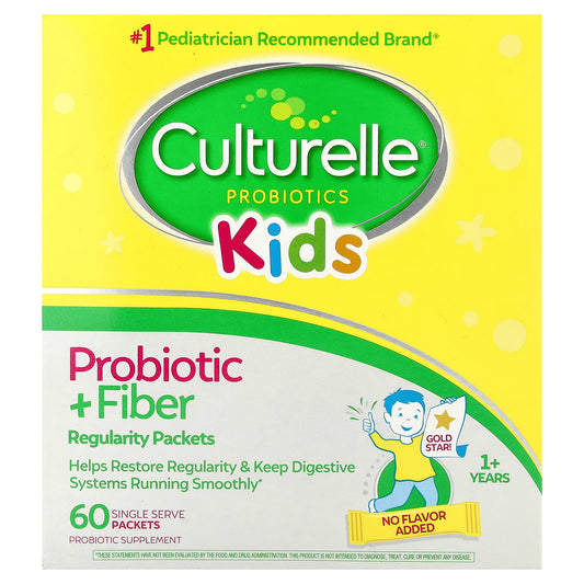 Culturelle Kids Probiotic + Fibre, 1+ Years, Unflavoured, 60 Packets