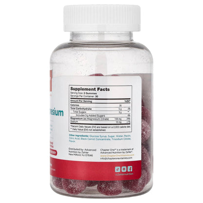 Zahler Chapter One Magnesium Gummies, Raspberry, 60 Gummies - view 2