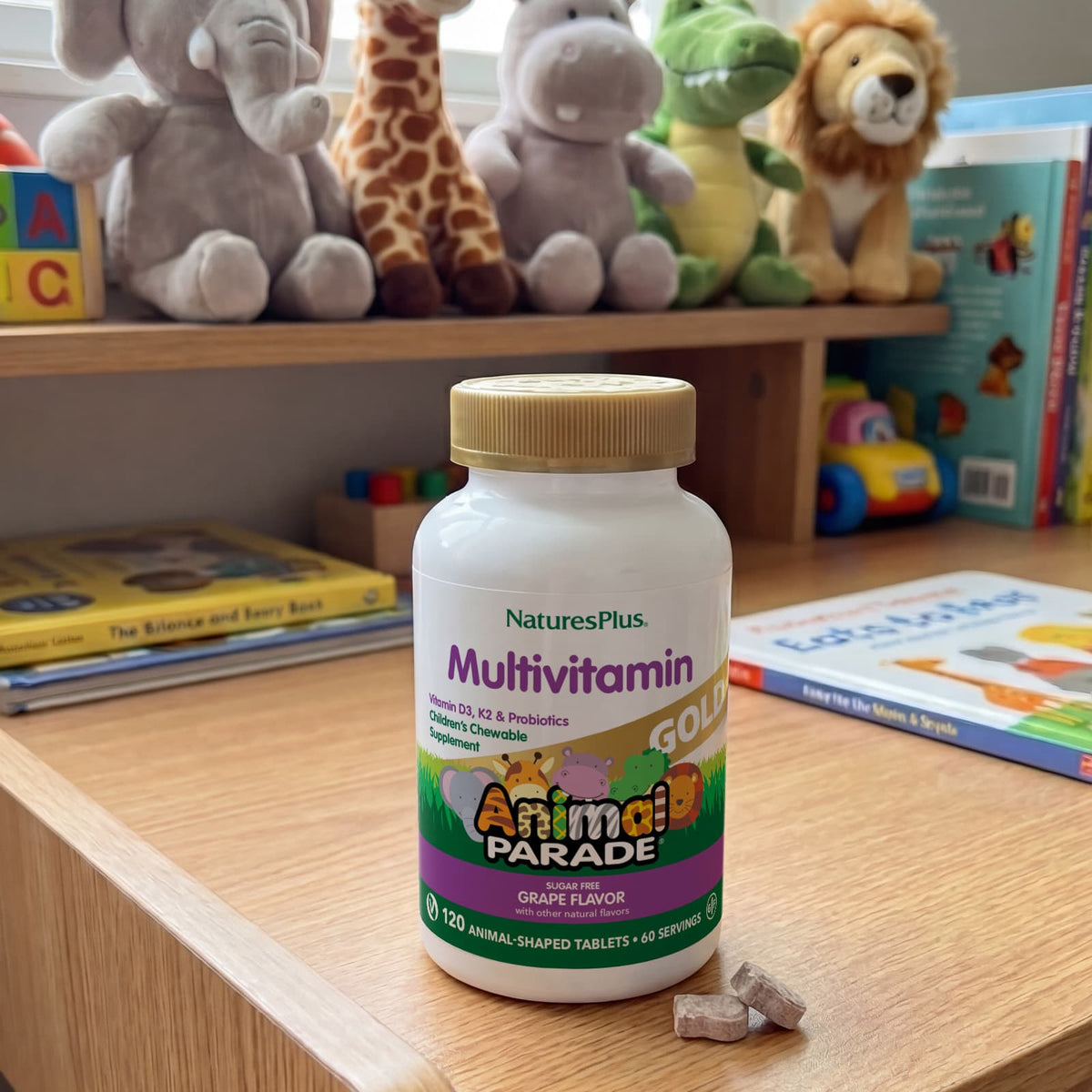 NaturesPlus Animal Parade Gold Children's Multivitamin, Grape, 120 Chewables - view 6