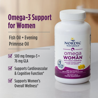 Nordic Naturals Omega Woman with Evening Primrose Oil, 120 Softgels - view 4