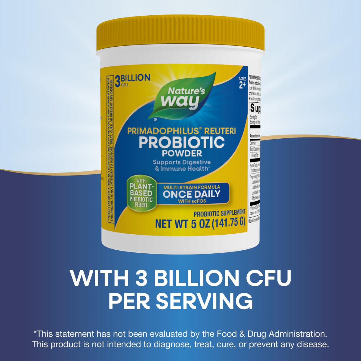 Nature's Way Primadophilus Reuteri Probiotic Powder, 3 Billion CFU, 142 g (5 oz) - view 3