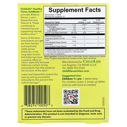 ChildLife Essentials Healthy Vision SoftMelts, Natural Berry, 27 Tablets - view 2