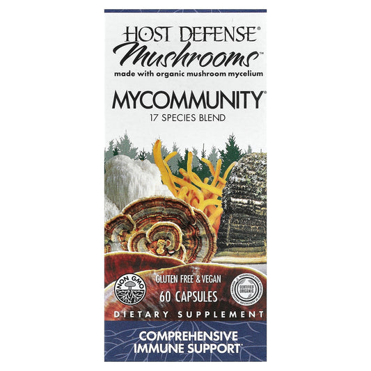 Host Defense MyCommunity Mushroom Mycelium Blend, 60 Capsules