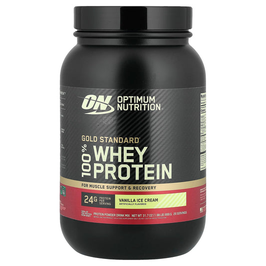 Optimum Nutrition Gold Standard 100% Whey, Vanilla Ice Cream, 899 g (1.98 lb)