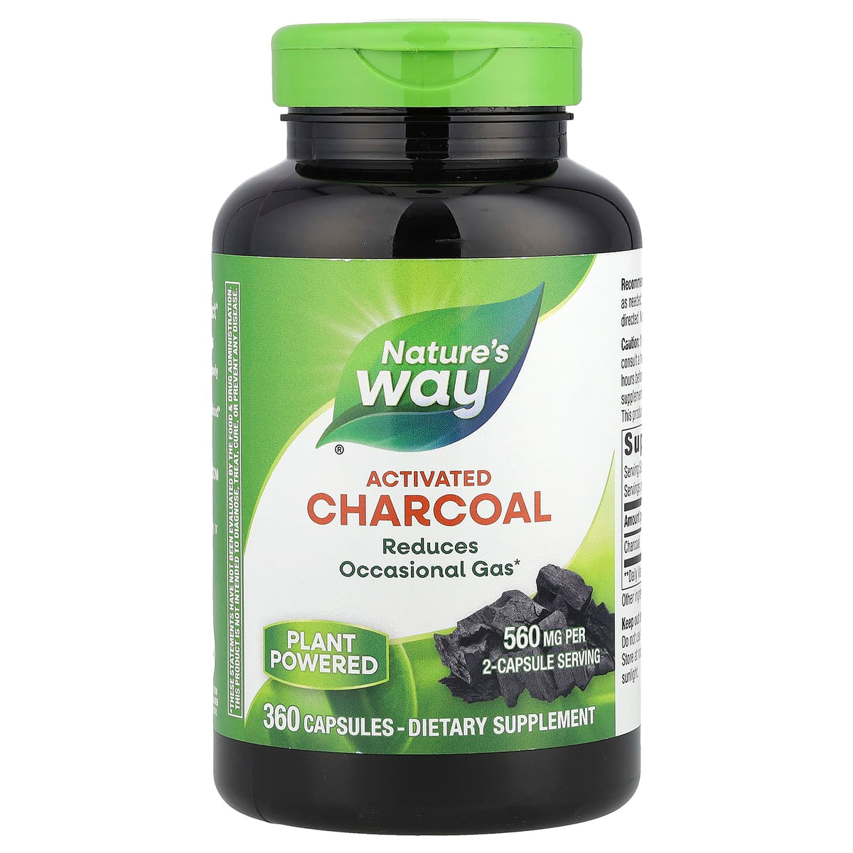 Nature's Way Activated Charcoal, 360 Capsules (280 mg per Capsule) — product view