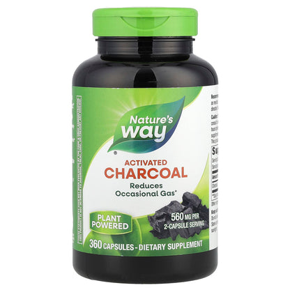 Nature's Way Activated Charcoal, 360 Capsules (280 mg per Capsule)