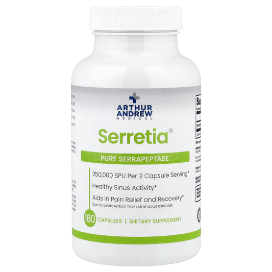 Arthur Andrew Medical Serretia Pure Serrapeptase, 180 Capsules, 125,000 SPU
