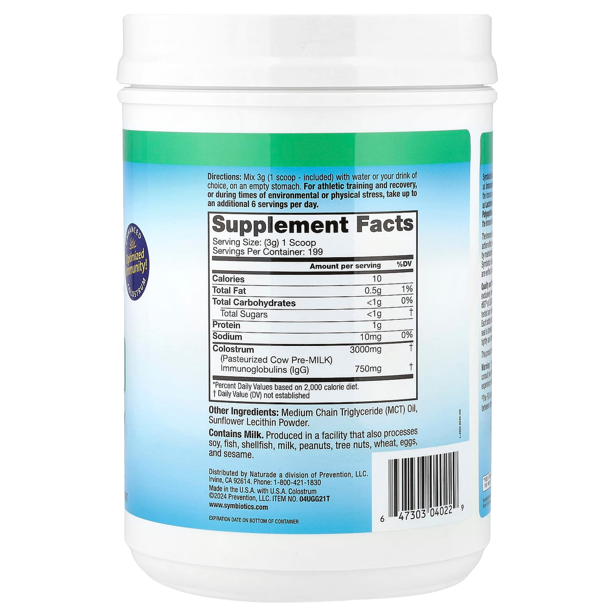 Symbiotics Colostrum Plus Powder, 597 g (21 oz) - view 2