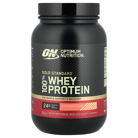Optimum Nutrition Gold Standard 100% Whey, Strawberry Banana, 907 g (2 lb)