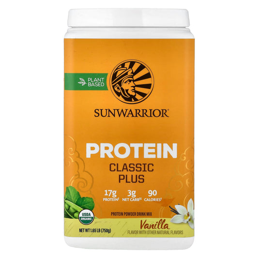 Sunwarrior Classic Plus Protein, Vanilla, 750 g (1.65 lb)