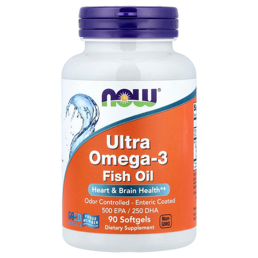 NOW Foods Ultra Omega-3 Fish Oil, 90 Softgels (1,000 mg per Softgel)