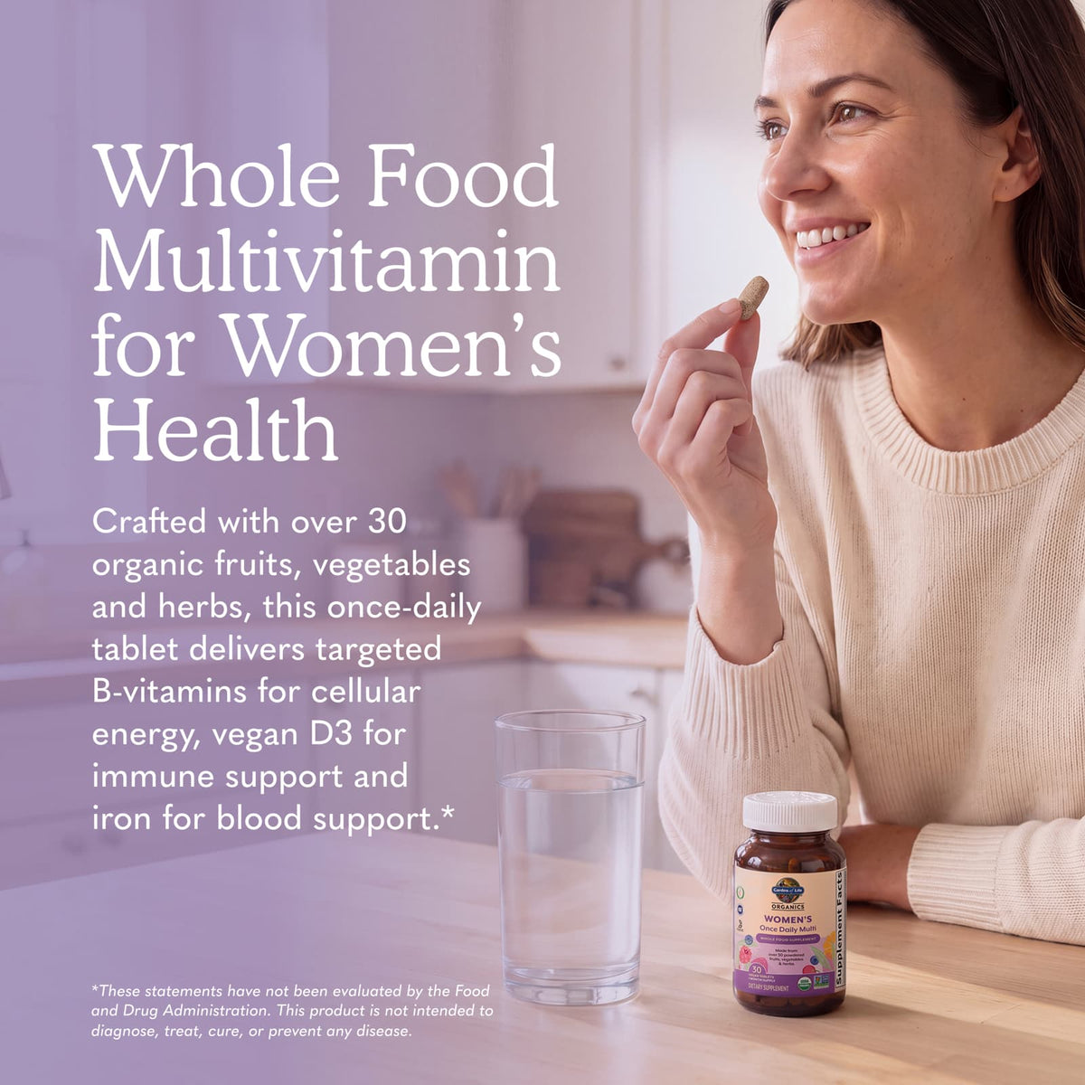 Garden of Life Organics Women's Once Daily Multivitamin, 30 Vegan Tablets - view 6