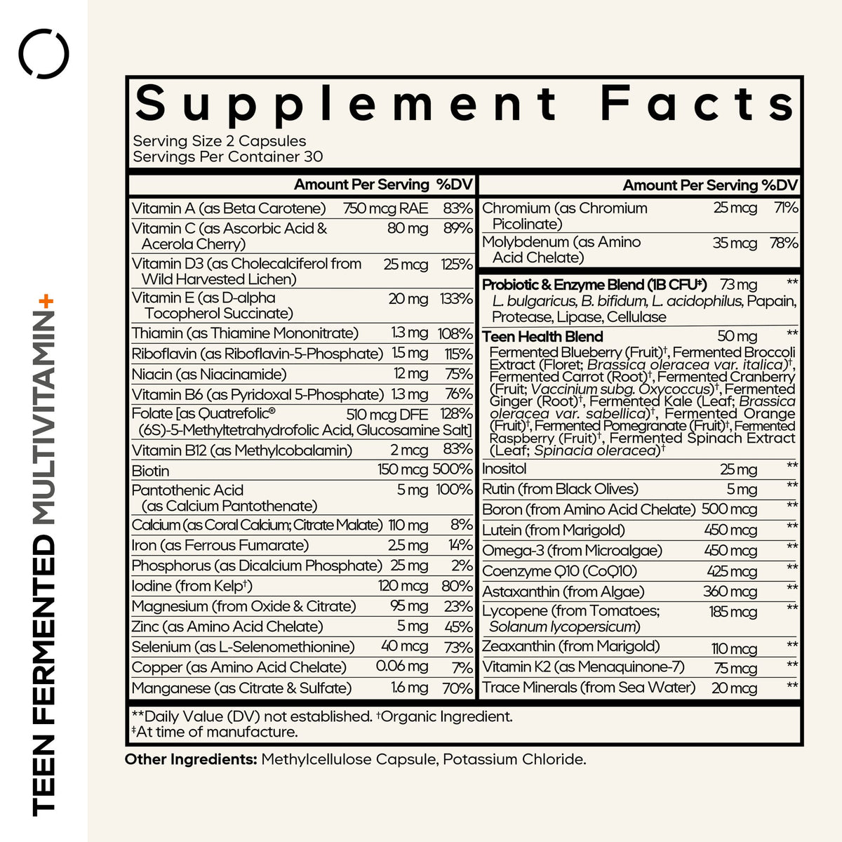 Codeage Teen Fermented Multivitamin+, 60 Vegetable Capsules - view 4