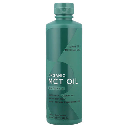 Sports Research Organic MCT Oil, C8 + C10 + C12, 16 fl oz (473 ml)